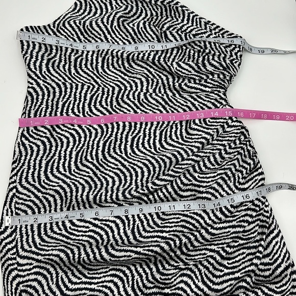Cinq A Sept Silk Christel Ruched One Shoulder Ruched Silk Zebra Print Dress - Picture 6 of 9